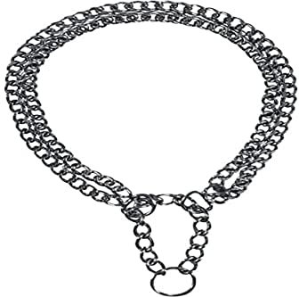 TRIXIE Zug-Stopp-Kettenhalsband Größe XS–S: Halsumfang 30 cm/2,0 mm in silber - stabiles Kettenhalsband 2-reihig für sehr kleine bis kleine Hunde, verchromt, leicht zu reinigen, 2240