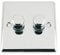 A5 Products Mains LED Light Dimmer Switch 250W 2 Gang 2 Way - Polished Chrome - Classic
