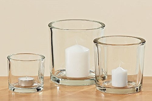 Windlicht Teelicht Vase Glas Übertopf H 8cm
