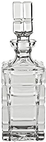 CRISTALICA Karaffe Dekanter Dekaner Dekanflasche Dekaner Dekankaraffe Whiskeykaraffe Likörkaraffe Square Transparent 1.000 ml H 30 cm Kristallglas