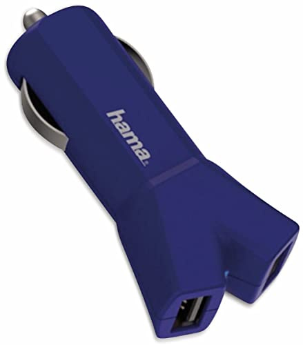 HAMA 2-fach-USB-KFZ-Ladeadapter Color Line blau