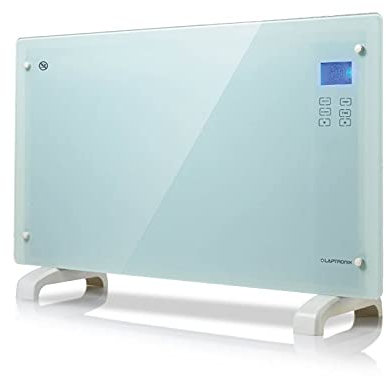 Yes UK HomeTronix Glass Panel Convector Heater 2KW – Wall Mounted or Freestanding Electric - Digital LCD Display with Touch Panel, Adjustable Temperature, Safety Thermal Cut-Off