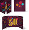Individuelle Geburtstagseinladungen zum 50. Geburtstag personalisierte Einladungskarten ab 10 Stück selbst gestalten Quadrat 155x155mm Altarfalz - Girlande