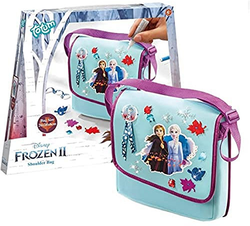 Disney Frozen II Do It Yourself Schultertasche: Umhänge-Tasche zum Selber Verzieren mit Plastikdiamanten, Frozen 3D Applikate, Glitzerleim und Frozen-Band