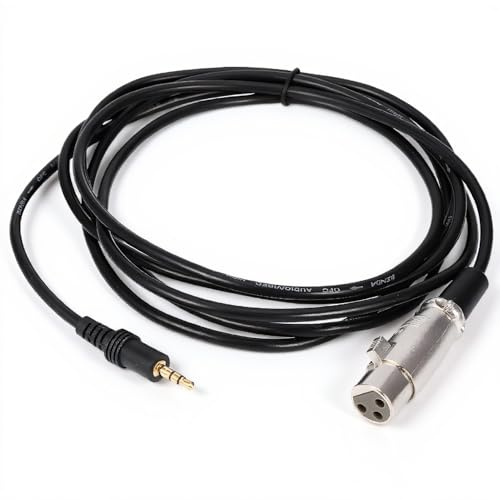 Cuifati Microphone Cable, 10FT 3 Pin XLR Female to 1/8 3.5mm Male Stereo Jack Audio Cord, Durable