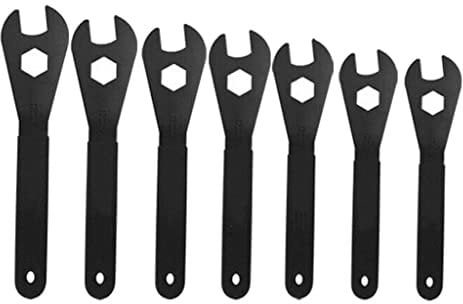 Milageto 7-Pieces Bike Cone Spanner Set Cycle Hub Wrench 13 14 15 16 17 18 19mm