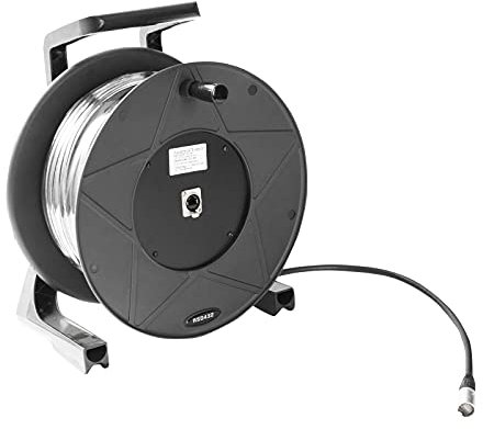 MUSIC STORE CAT5 Kabeltrommel 50m, Neutrik RJ45, Hochwertiges flexibles Kabel, Bruchfestes PVC, Feststellmechanismus, Doppelt geschirmt, Ideal für Mischpult und Stagebox