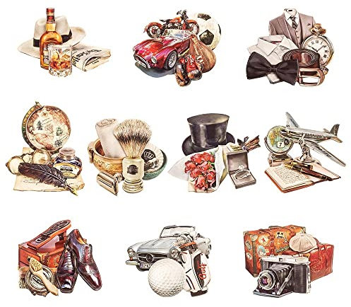 Ideen mit Herz 3-D Motive, ausgestanzt, ca. 7-10 cm, 10 Stück im Beutel | Bilder zum Basteln & Dekorieren | Grußkarten selber machen | Bildmotive für Scrapbooking & DIY-Deko (Herren Klassiker)