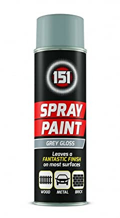 Swiss Signature 1 x 151 Grey Gloss Multi-Purpose Spray Paint 250ml / 1x Pair of Disposable Gloves for Metal, Wood, Plastic, Walls, Aerosol Spray with Perfect Finish