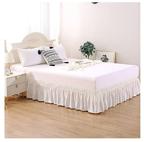 Élastique Jupe de lit 180x200 120x190 200x200 cm Cache-Sommiers Style Enveloppant Cache Sommiers Jupe de Lit à Volants,Facile a Mettre et à enlever (Color : A, Size : 120 * 200+45cm)
