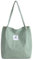 FITDON Cord Umhängetasche Damen, Groß Schultertasche Canvas Tasche Tote Handtasche für Alltag, Büro, Schulausflug und Einkauf - HellGrün