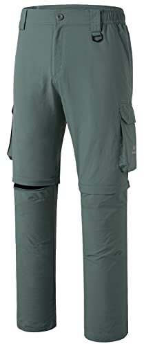 Bassdash Wanderhose Herren Zip Off Trekkinghose,Schnell Trocknende Outdoorhose,Wasserabweisend Leichte Cargo Hosen mit UPF50+ Sonnenschutz für Angeln Wandern FS24M