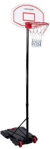 Dunlop Basketballkorb mit Ständer - Basketballkörbe 71 x 45 cm - Basketballständer - Einstellbare Höhe von 165CM Biz 205CM - Basketballkorb Outdoor - Basketball Hoop - Kunststoff - Schwarz