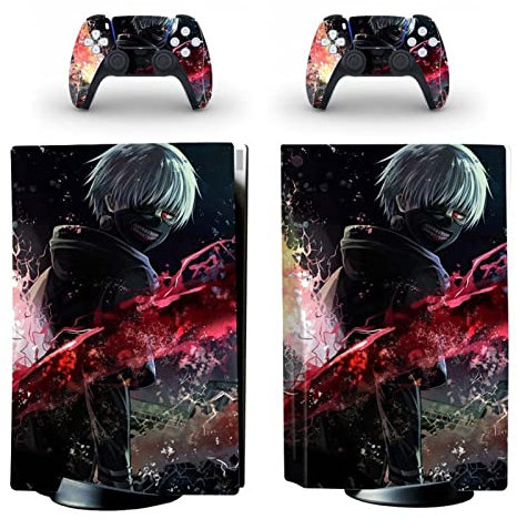 TANMii Für PS5 Skin Disc Edition Anime Console Und Controller Vinyl Cover Skins Wraps Für PS 5 Disc Version(0358) (Color : 4)