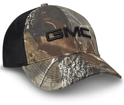 GMC Camo Hat w/Black Embroidered Logo - Camouflage Cap, Camouflage, S-L