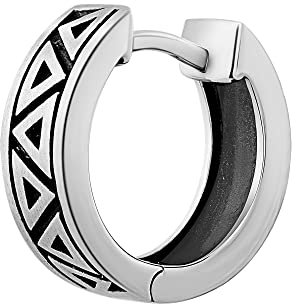 cai Herren Single Creole 925/- Sterling Silber 1,3cm Matt Silbergrau 274210094