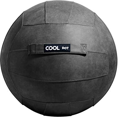 COOLDOT Yoga-Ball, Pilates-Ball, Sitzstuhl, Heimbüro, inklusive Indoor-Übungsball und Inflator (75 cm, grau)