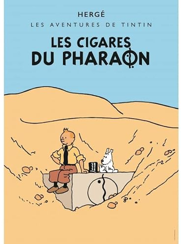 Tintin Carte postale album de Les Cigares du Pharaon colorisé 300916 (10x15cm)