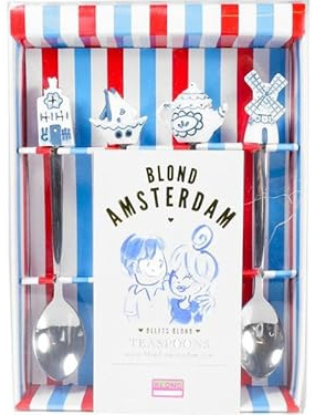 Blond Amsterdam 4er-Set Teelöffel Delfts Blond Neu | Edelstahl & Keramik, Delfts Blond Design, Für Teezeit & Sammler, Handwäsche empfohlen