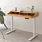 FLEXISPOT höhenverstellbarer Schreibtisch Q2, Höhenverstellbar Elektrisch mit oberen Schubladen, 120 x 60 cm Stehschreibtisch mit Memory-Steuerung, Weiß Gestell + Ahorn Oberfläche