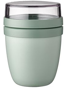 Mepal Müslibecher to go, Klein, praktischer Joghurtbecher to go - Unterteilung für Joghurt & Müsli - Geeignet für Gefrierschrank, Mikrowelle & Spülmaschine - 300 ml + 120 ml - Nordic Sage