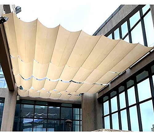 Couverture De Remplacement pour Auvent D'ombrage Rétractable, pour Cadre De Pergola Coulissant sur Câble Métallique Wave Drop Shade Cover Auvent À Voile D'ombrage pour Patio Deck Yard Porch (Couleur