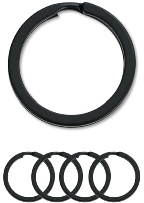 Tectonic 32mm Large KeyRings Heavy Duty for Keychain Hoops, Car Keys & Home Keys, Key Rings are Suitable for Men & Women (4-Pack - Silver) - 1 Year, Full Warranty (4, Black)
