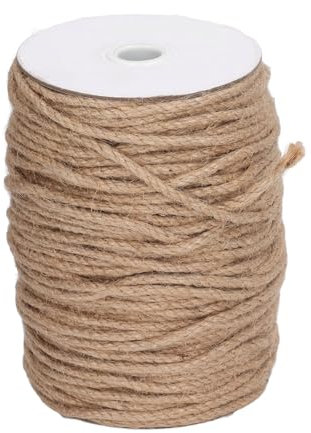 Corda di Spago di Iuta di Canapa 100 M per Giardinaggio e Artigianato, Corda a Tre Fili 4 Mm