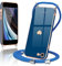 Wirvyuer Coque avec Cordon pour iPhone SE 2020/SE 2022, iPhone 8/7, Silicone Souple Étui en Motif Coeur avec Chaîne Collier Réglable Téléphone Portable Lanyard Case Vert Bleu