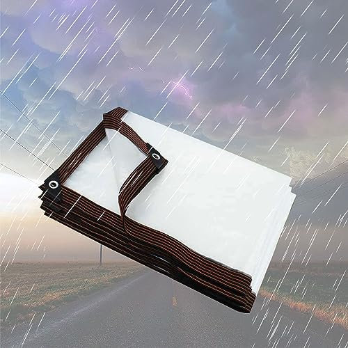 ATYUJKB Bache Transparente Imperméable Extérieur 10x10m, Bâche en Plastique Transparent, Bâche de Protection Piscine, Bâche de Jardin Protection Bois, pour Serre Balcon
