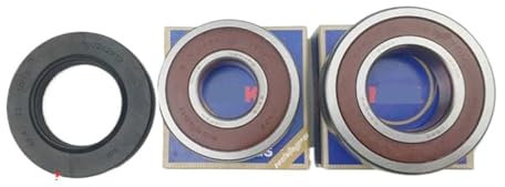 Compatible for Bosch, Joint d'eau de Machine à Laver à Tambour (42.4 * 72 * 10/12) + roulements 2 pièces (6207 6305) pièces de Bague d'étanchéité de Joint d'huile