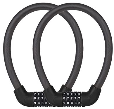 Heavy Duty Bike Lock 2Pcs Specialized 5-Digit Enhanced Bike Lock Portable Outdoor Anti Theft Bike Combinations Lock for Bike Motorcycle Electromobile
