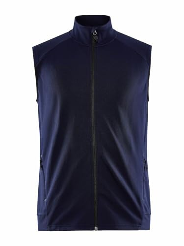 Craft ADV UNIFY VEST | Herren Weste M | Navy | Leichte Weste Herren aus Recycling Polyester | Laufweste Herren | Mit Kragen | 2 Taschen | Herren Weste Outdoor