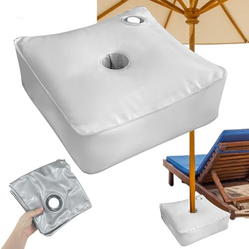 KKONHII 2 bolsas de agua con peso para base de paraguas, para exteriores, base cuadrada grande voladiza portátil, bolsa de peso de agua resistente de hasta 50 libras para sombrilla de patio al aire
