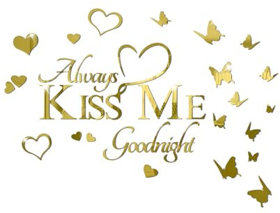 INCAUCA Wandaufkleber, Aufschrift Always Kiss Me Goodnight, zum Abziehen und Aufkleben, Dekoration für Schlafzimmer, dekorative romantische Paare, Liebes-Wandwörter und Zitate, Schriftzug über Bett,