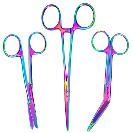 Set de ciseaux d'infirmière Acrylique - Ciseaux à bandages - Accessoires infirmiers - Ciseaux de premiers secours - Ciseaux médicaux - Kocher - Cadeau pour infirmière
