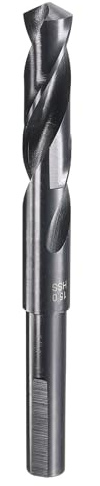 sourcing map 15mm Drill Bit 1/2 Reduced Shank 3-Flat 4241 HSS | High Speed Steel Nitriding Black 118° for Soft Materials Wood Plastic Iron Copper Aluminum