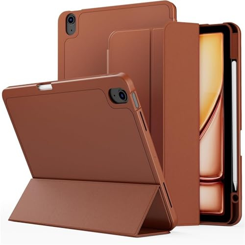 IRFKR Für IPad Mini7/Air11/Air4/Air5/10th/2022 Pro11/2022Pro 12.9/2024 Air13/2024 Pro 13/2024 Pro11/Mini6 Schutzhülle Tablet Fall Mit Stift Slot(Brown,Mini 6 7)