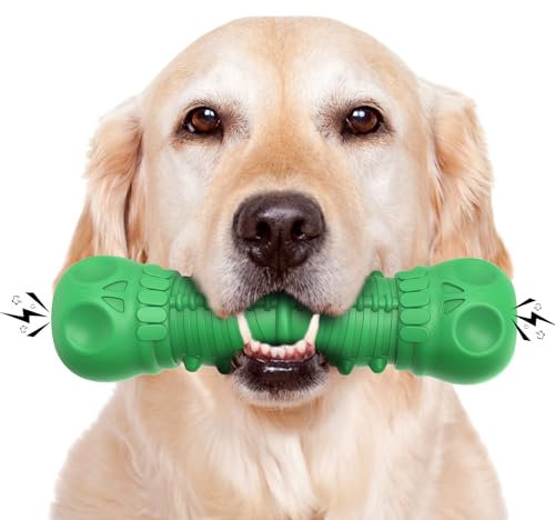 HETOO Hundespielzeug, Unzerstörbar Spielzeug für Große Hunde Kauspielzeug für Aggressives Kauen Robuster Langlebig Naturkautschuk Kauspielzeug für Mittelgroße Große Hunde (Grün)