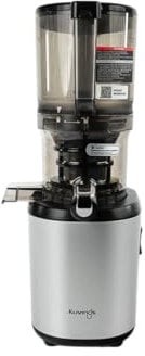 Kuvings Slow Juicer AUTO6 | Entsafter Gemüse und Obst, Elektrische Kaltpresse, Ruhiger Motor, Leicht zu Reinigen, Saft & Sorbet, 1.7L, BPA Frei, Schlankes Design, 200 W (Matt White Silver)_KHS-650SE