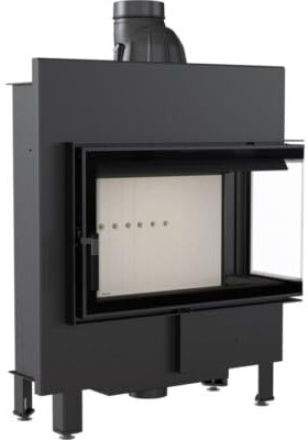 Kamineinsatz aus Stahl Lucy Slim rechts 10 kW Ø 160 mit Türfeder