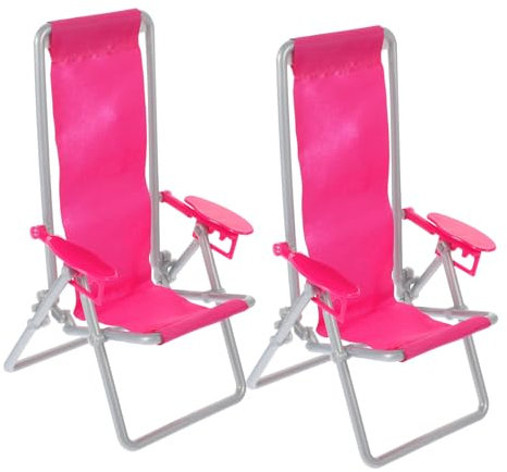 KONTONTY 2 Stück Simulation Strandkorb Strandstühle Leicht Falten Accessoires Und Möbel Mini-Strand Faltbar Erwachsene Strandstuhl Tragbar Klappstühle Stuhlstrand Strandkorb Liege Rot