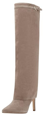 Marc Fisher LTD Women's Naples Knee High Boot, Taupe Suede 240, 2 UK