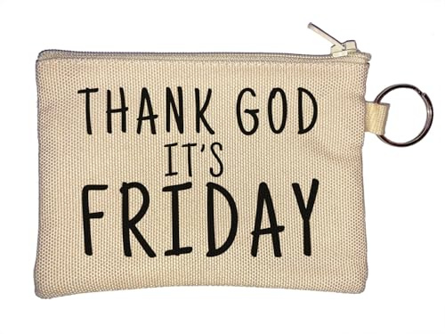 Thank God It's Friday Schlüsselanhänger Münzbörse Beige