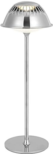 LuminexDesigns Lampada da Tavolo LED Senza Fili – Ricaricabile Lampada da Comodino Touch Dimmerabile, Moderna Design Elegante in Metallo Argentato, Impermeabile, per Camera, Letto, Soggiorno, Ufficio