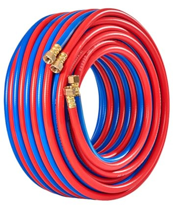 AMZBNEIDI Tuyau Double pour Chalumeau de soudage, Tuyau de Chalumeau de soudage Double oxygène-acétylène avec raccord en cuivre, 8 mm, Plusieurs Tailles(5m)