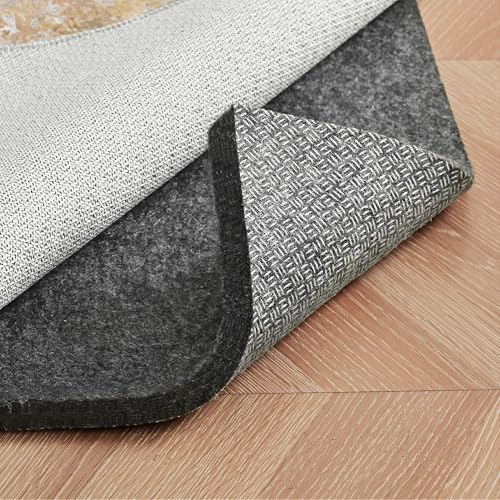 5x7 Non Slip Rug Pad Gripper, 1/4 Thick Cushioned Carpet Pads for Hardwood Floors, Felt and Silicone Backing, Under Area Rugs Anti Skid Mat Keep Rugs in Place