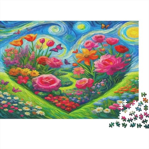 Puzzle 1000 pièces Cœur Forêt Enchantée, Carton Premium, Amis, Anniversaire, Vacances 38x26cm