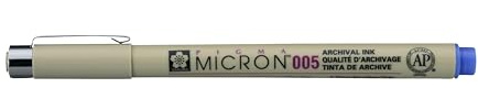SAKURA Pigma Micron 005 Fineliner - Blue - 0.20 mm Waterproof Archival Quality Disposable Technical Pen