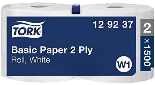 TORK 129237 Papier d'essuyage Basic Bobine W1, 510 m, vendu par lot de 2